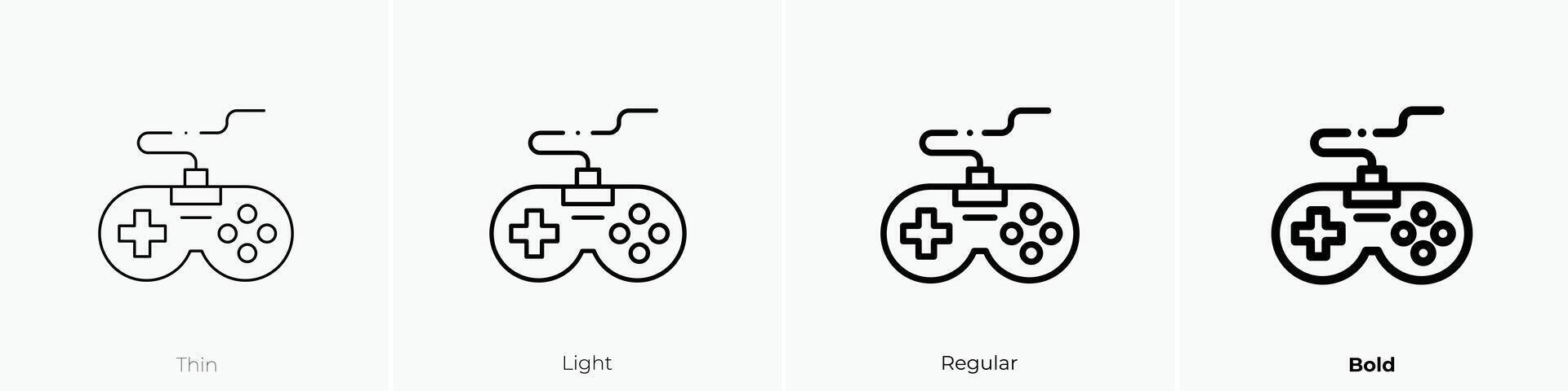 joystick icon. Thin, Light, Regular And Bold style design isolated on white background vector