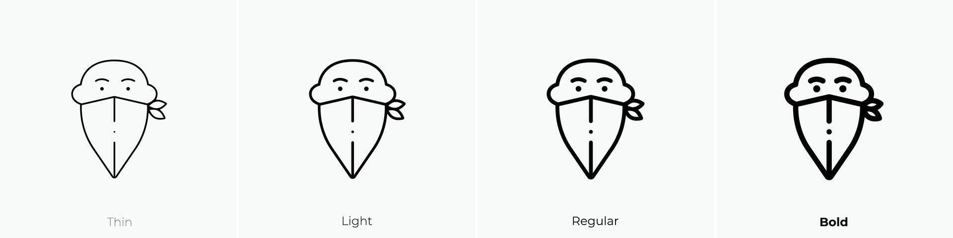kerchief icon. Thin, Light, Regular And Bold style design isolated on white background vector