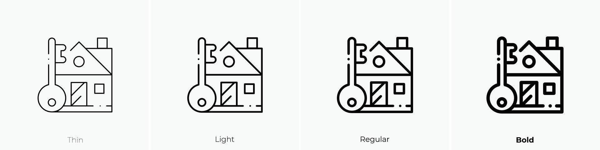 key icon. Thin, Light, Regular And Bold style design isolated on white background vector
