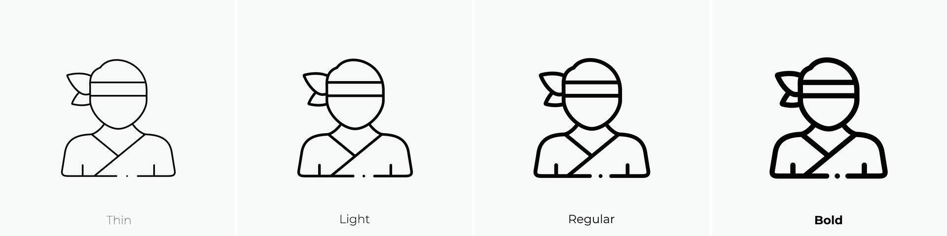 karate icon. Thin, Light, Regular And Bold style design isolated on white background vector