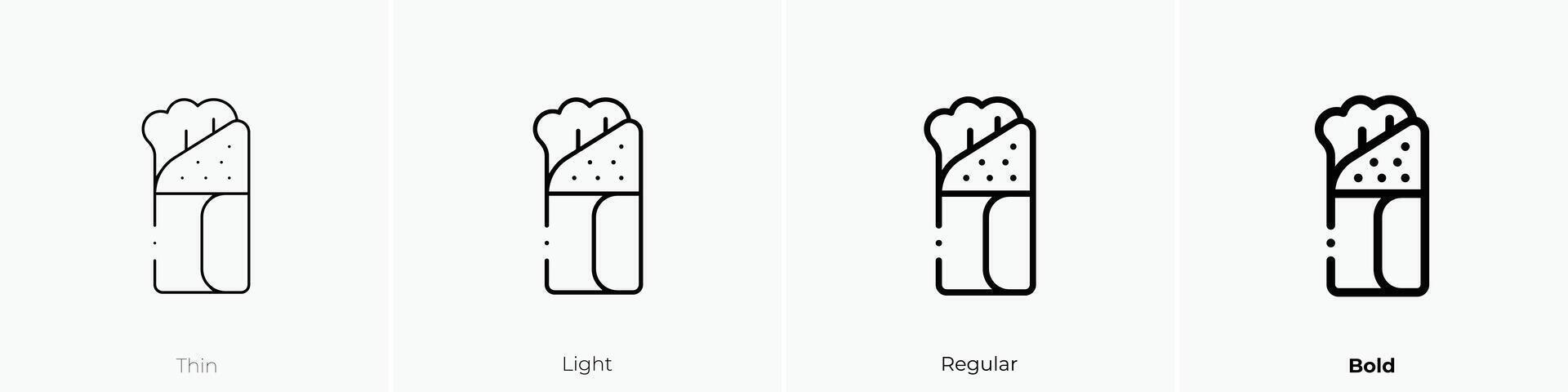kebab icon. Thin, Light, Regular And Bold style design isolated on white background vector