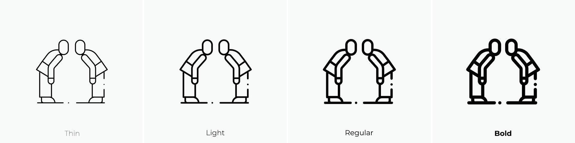 karate icon. Thin, Light, Regular And Bold style design isolated on white background vector