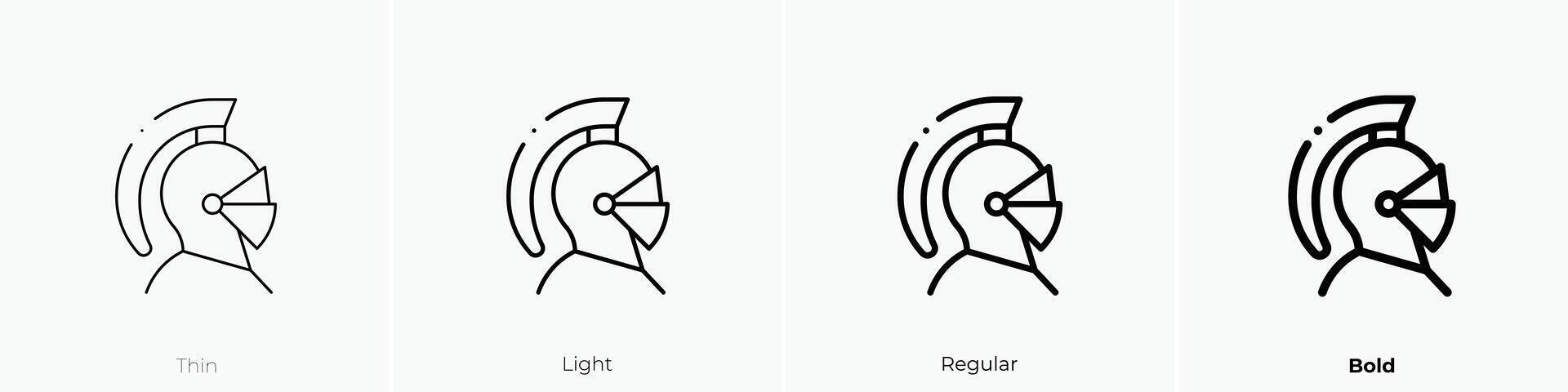knight icon. Thin, Light, Regular And Bold style design isolated on white background vector