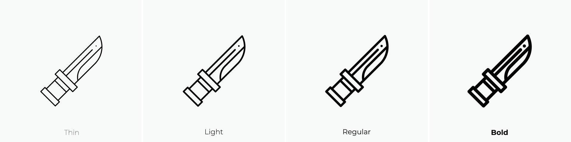 knife icon. Thin, Light, Regular And Bold style design isolated on white background vector