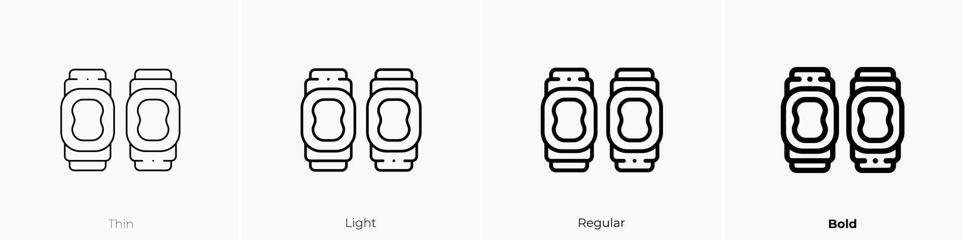 kneepad icon. Thin, Light, Regular And Bold style design isolated on white background vector