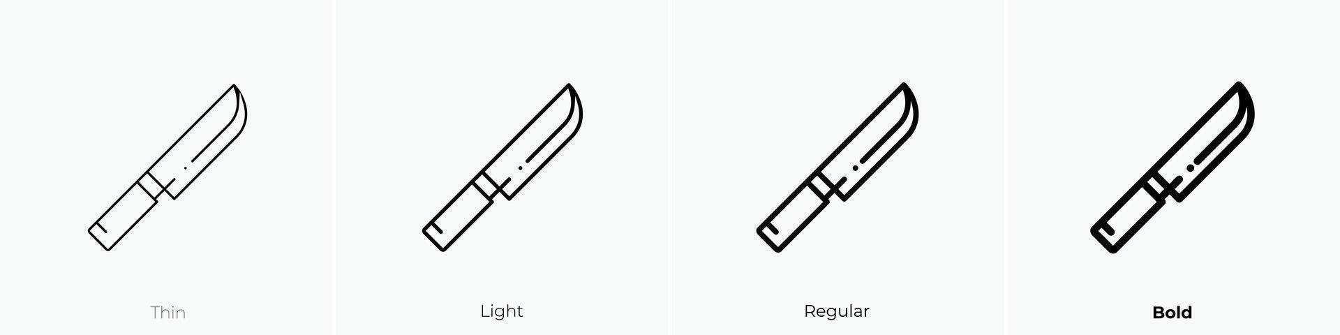 knife icon. Thin, Light, Regular And Bold style design isolated on white background vector