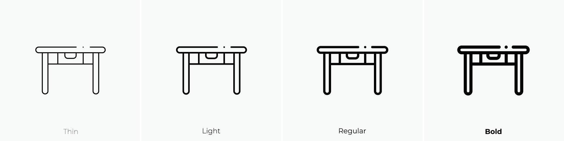 kitchen table icon. Thin, Light, Regular And Bold style design isolated on white background vector
