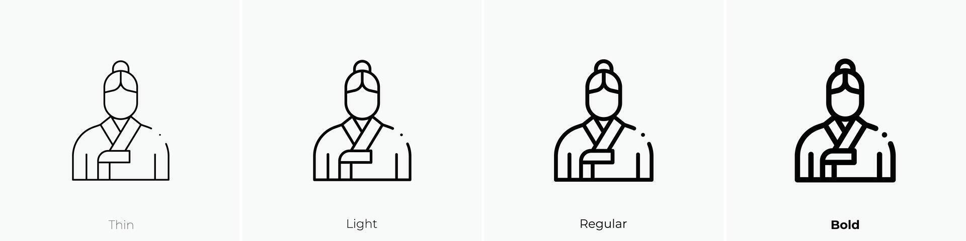korean icon. Thin, Light, Regular And Bold style design isolated on white background vector