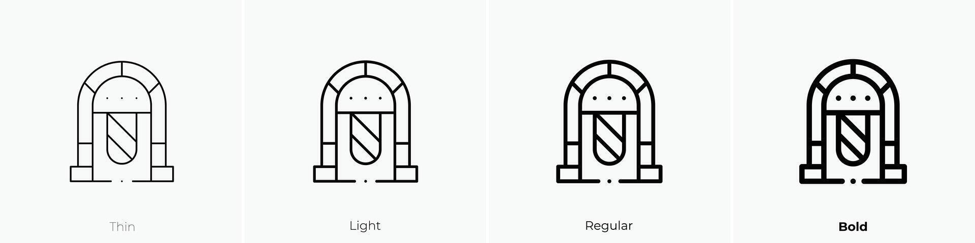 jukebox icon. Thin, Light, Regular And Bold style design isolated on white background vector