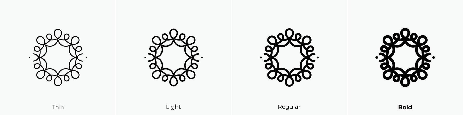 lace icon. Thin, Light, Regular And Bold style design isolated on white background vector