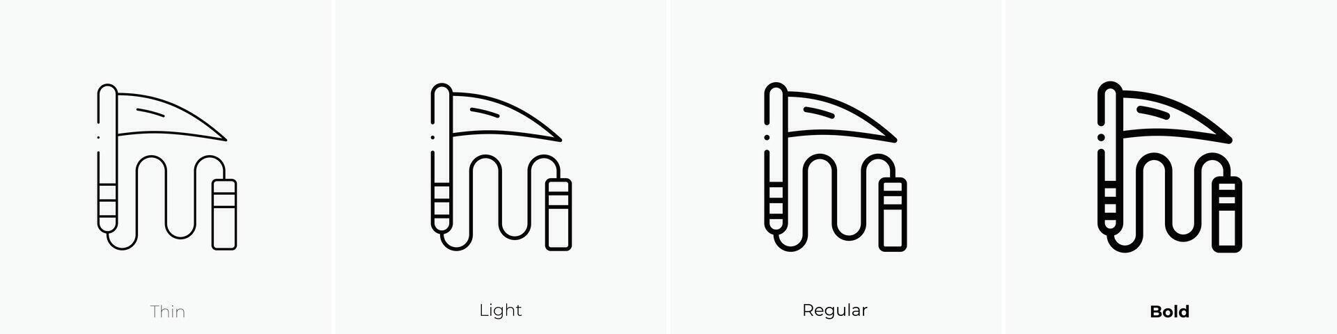 kusarigama icon. Thin, Light, Regular And Bold style design isolated on white background vector