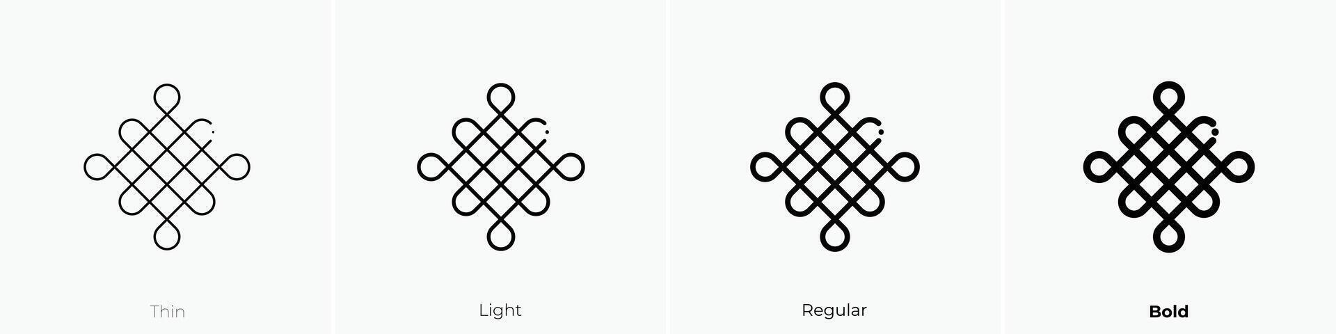 knot icon. Thin, Light, Regular And Bold style design isolated on white background vector