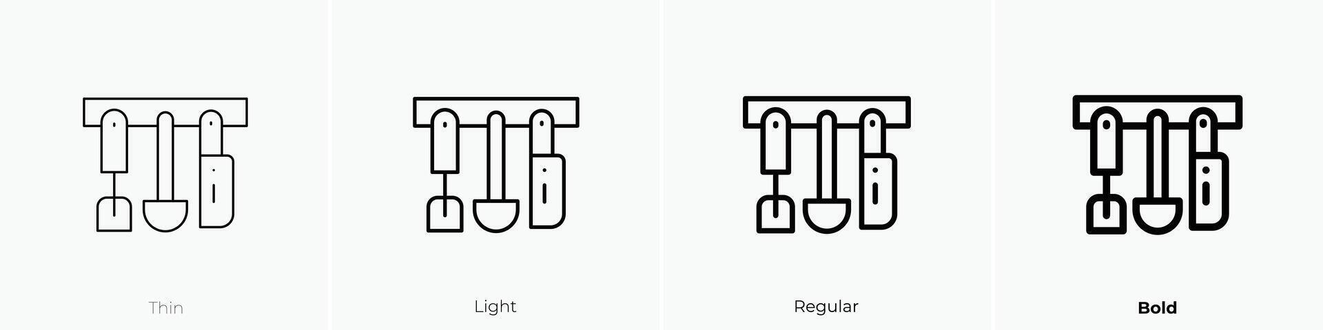 kitchen tools icon. Thin, Light, Regular And Bold style design isolated on white background vector