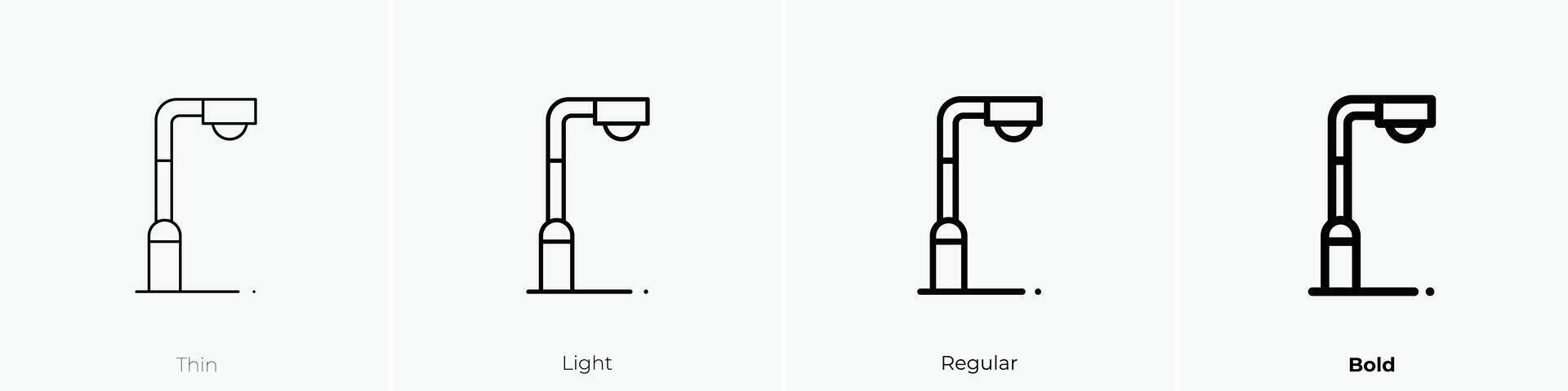 lamp icon. Thin, Light, Regular And Bold style design isolated on white background vector