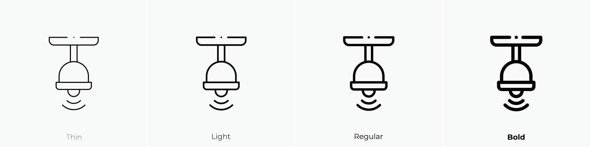 lamp icon. Thin, Light, Regular And Bold style design isolated on white background vector