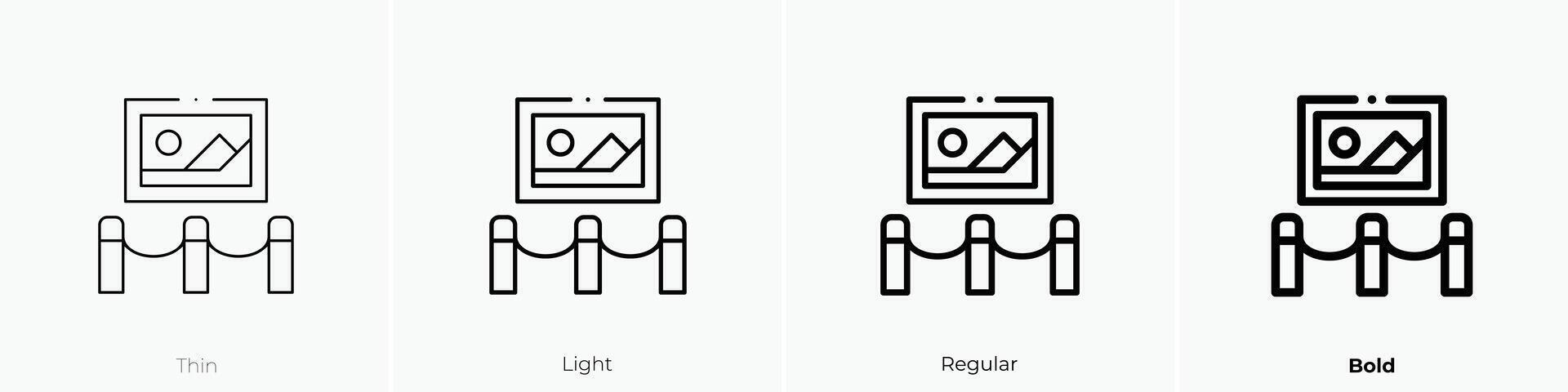 landscape icon. Thin, Light, Regular And Bold style design isolated on white background vector