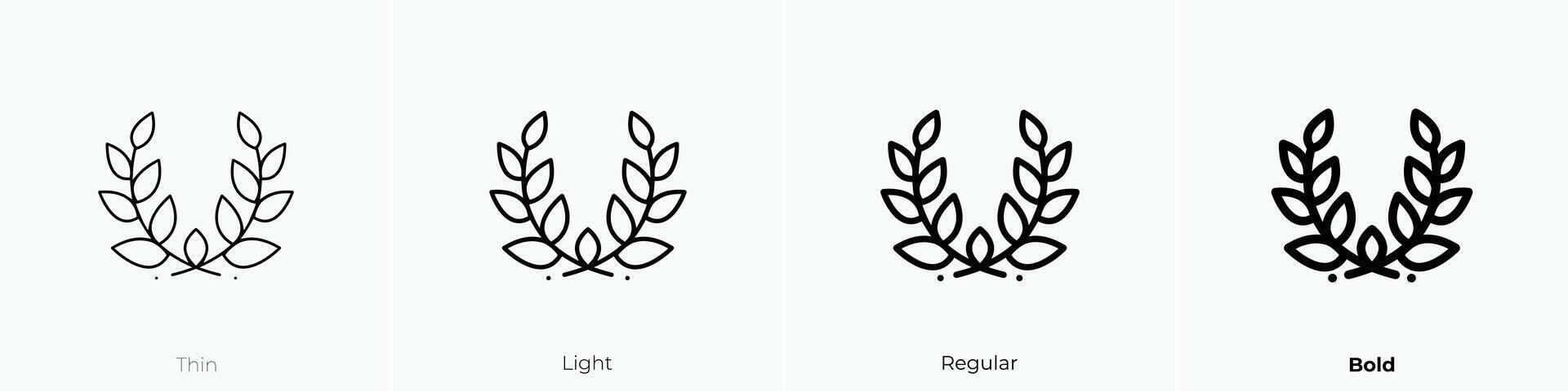 laurel icon. Thin, Light, Regular And Bold style design isolated on white background vector