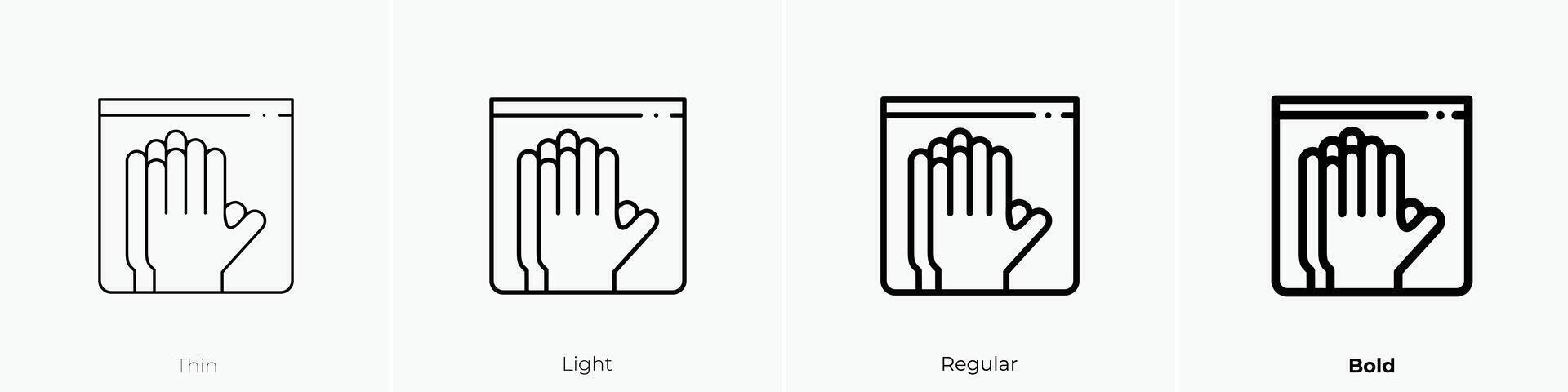 latex icon. Thin, Light, Regular And Bold style design isolated on white background vector