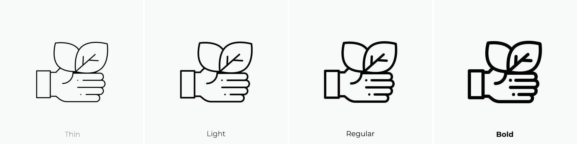 leaf icon. Thin, Light, Regular And Bold style design isolated on white background vector