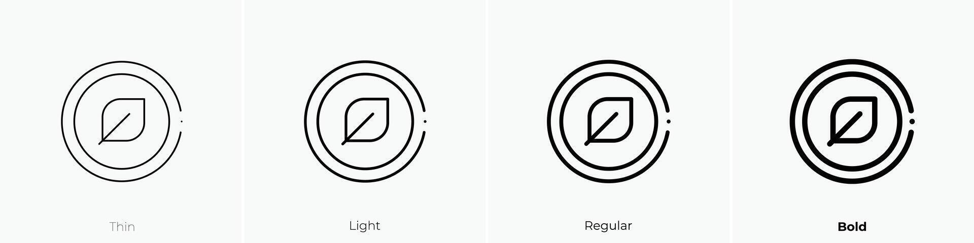 leaf icon. Thin, Light, Regular And Bold style design isolated on white background vector