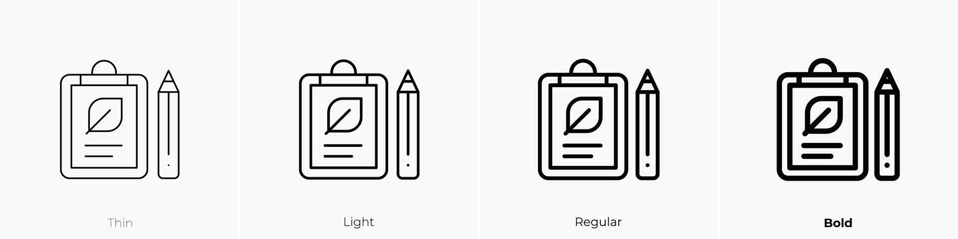 leaf icon. Thin, Light, Regular And Bold style design isolated on white background vector