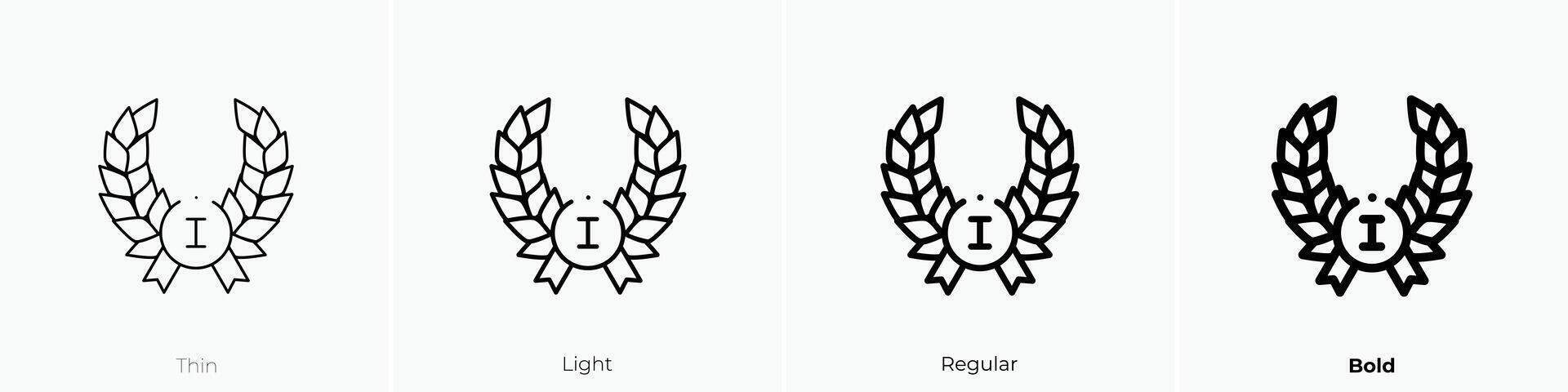 laurel wreath icon. Thin, Light, Regular And Bold style design isolated on white background vector
