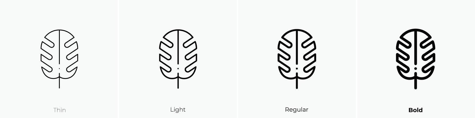 leaf icon. Thin, Light, Regular And Bold style design isolated on white background vector