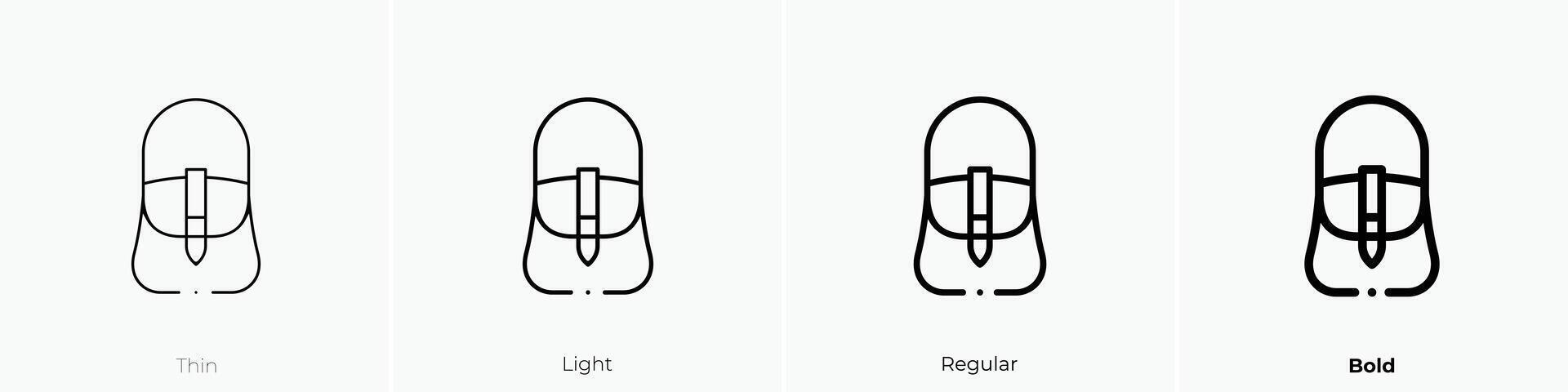 leather bag icon. Thin, Light, Regular And Bold style design isolated on white background vector
