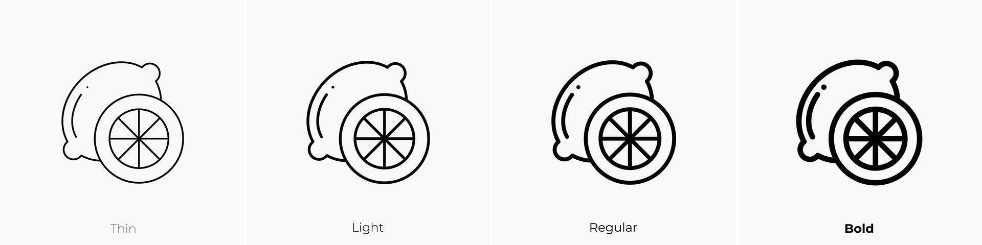 lemon icon. Thin, Light, Regular And Bold style design isolated on white background vector