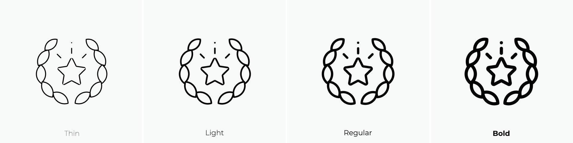 laurel icon. Thin, Light, Regular And Bold style design isolated on white background vector