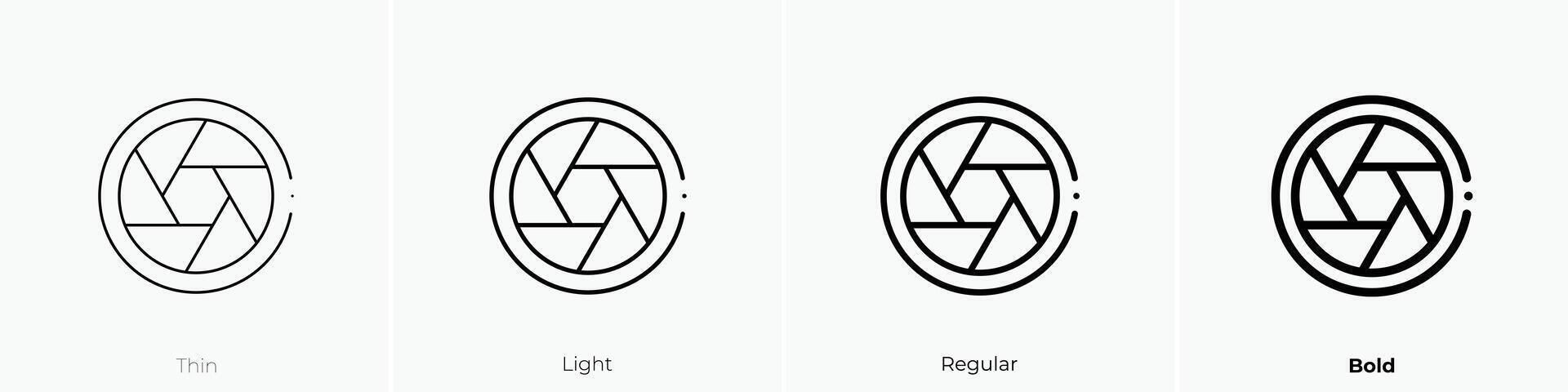 lens icon. Thin, Light, Regular And Bold style design isolated on white background vector