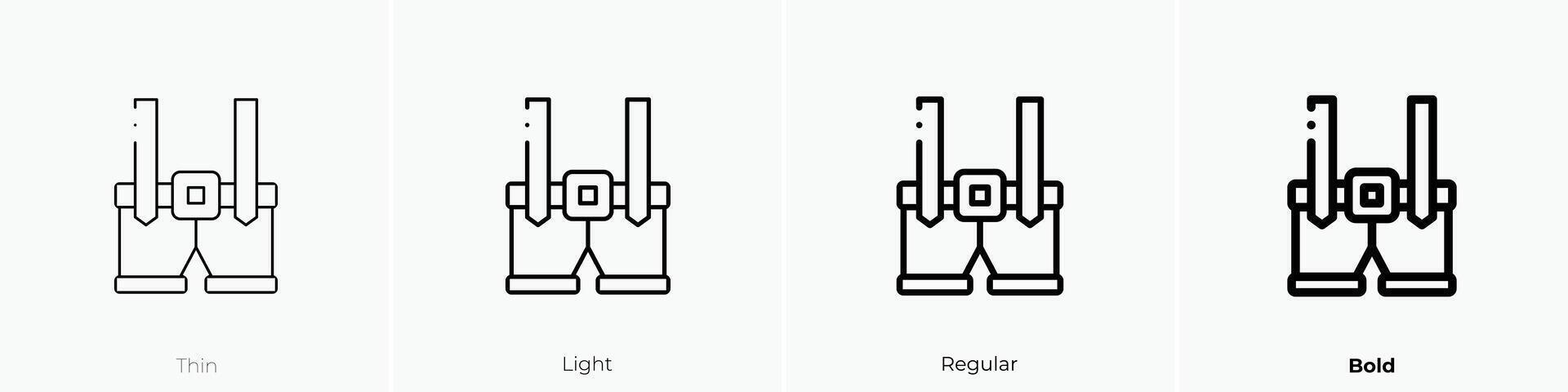 lederhosen icon. Thin, Light, Regular And Bold style design isolated on white background vector