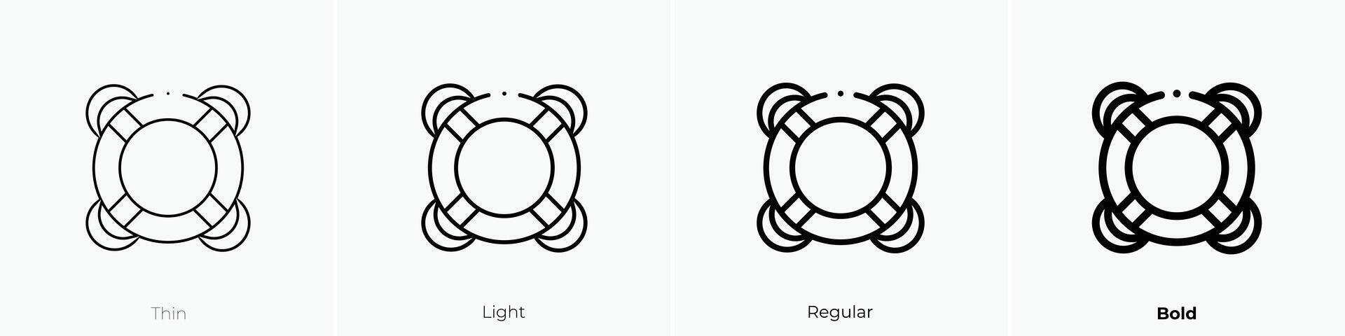 life preserver icon. Thin, Light, Regular And Bold style design isolated on white background vector