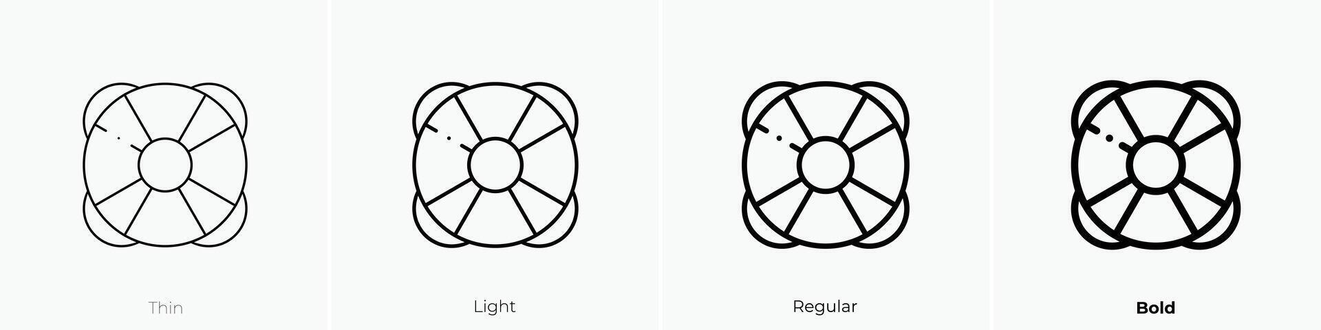 lifebuoy icon. Thin, Light, Regular And Bold style design isolated on white background vector