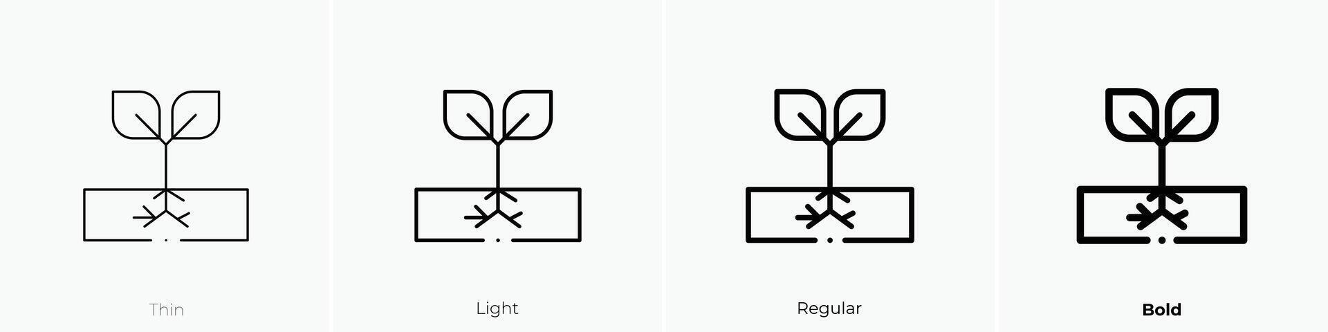 leaves icon. Thin, Light, Regular And Bold style design isolated on white background vector