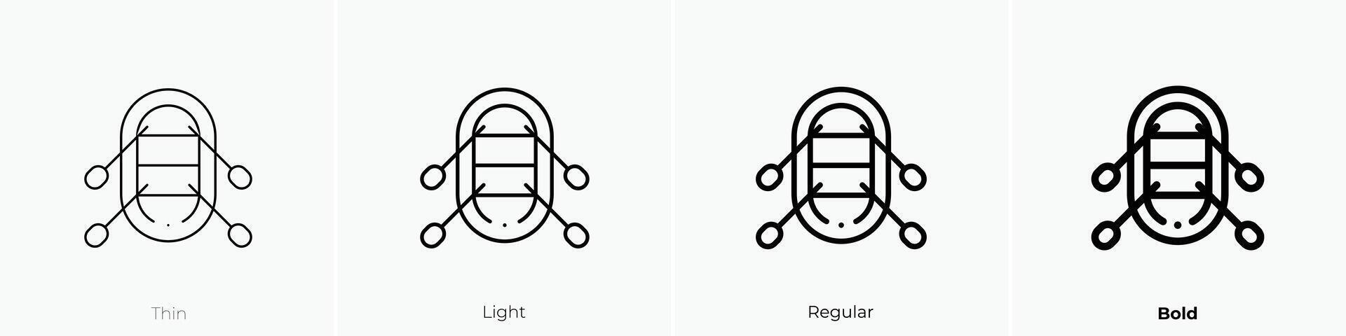 lifeboat icon. Thin, Light, Regular And Bold style design isolated on white background vector