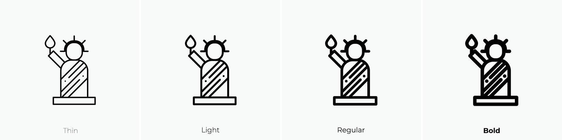 liberty icon. Thin, Light, Regular And Bold style design isolated on white background vector