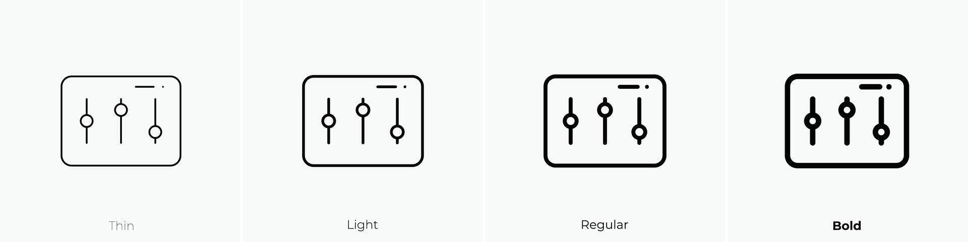 levels icon. Thin, Light, Regular And Bold style design isolated on white background vector