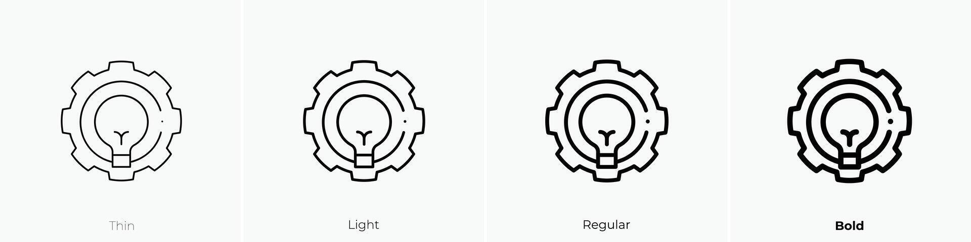 light bulb icon. Thin, Light, Regular And Bold style design isolated on white background vector