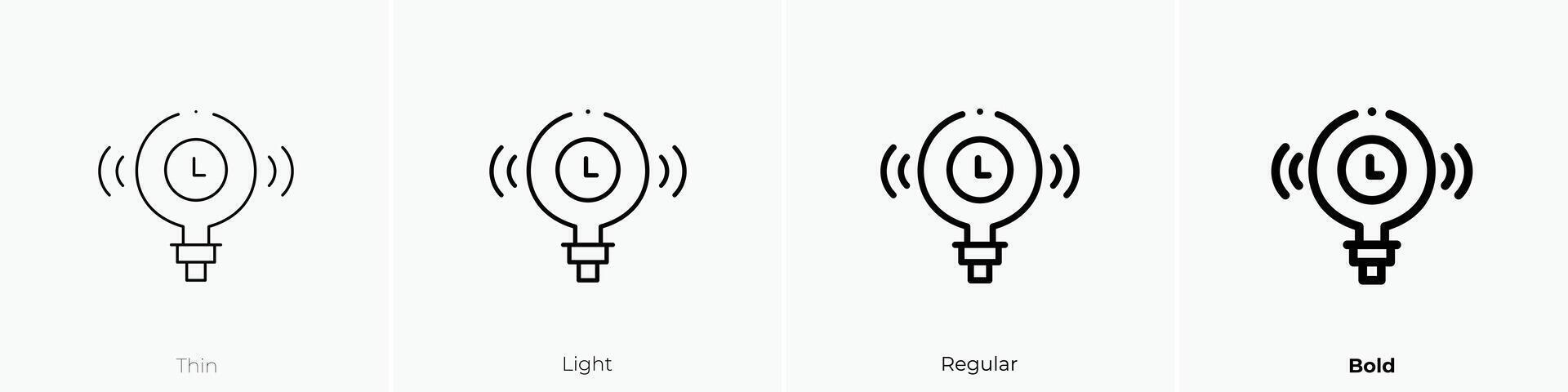 light bulb icon. Thin, Light, Regular And Bold style design isolated on white background vector