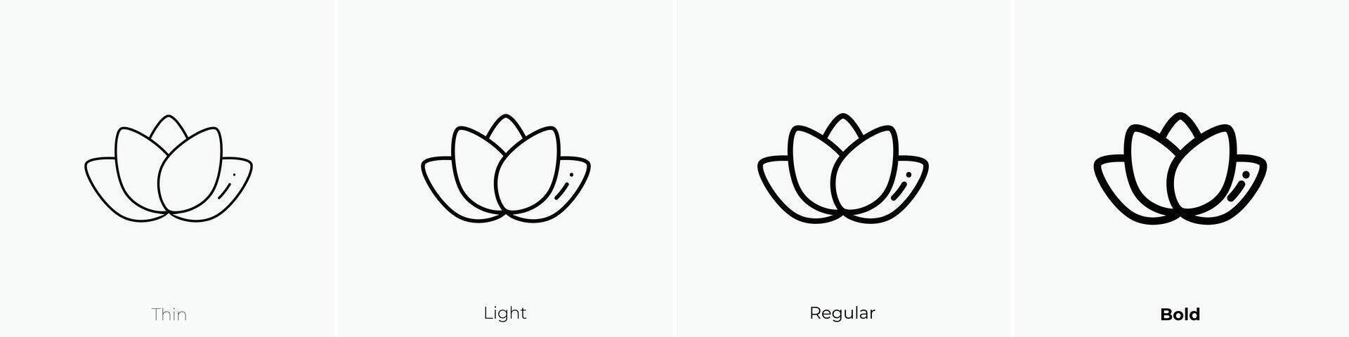 lily icon. Thin, Light, Regular And Bold style design isolated on white background vector