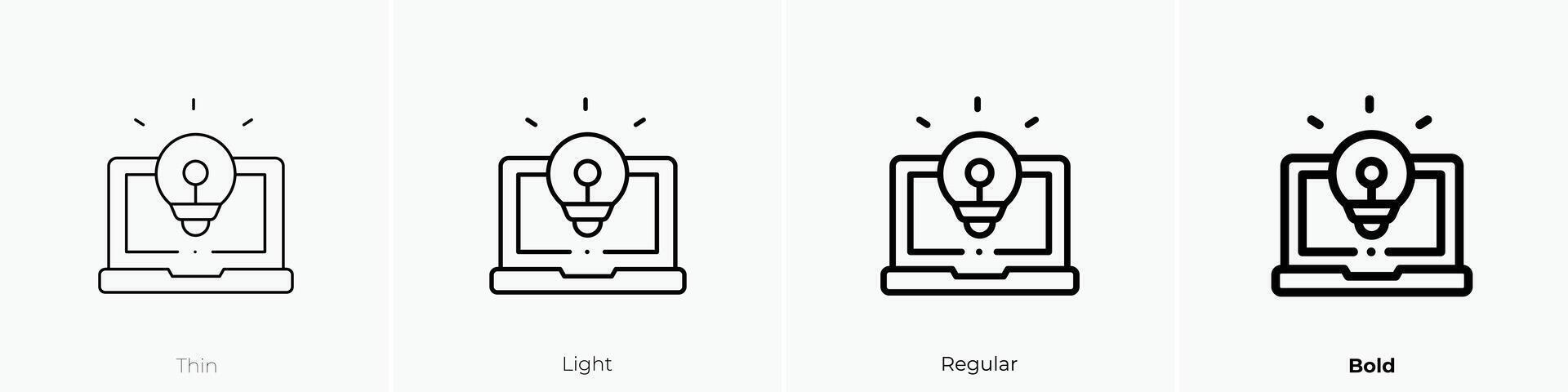 lightbulb icon. Thin, Light, Regular And Bold style design isolated on white background vector
