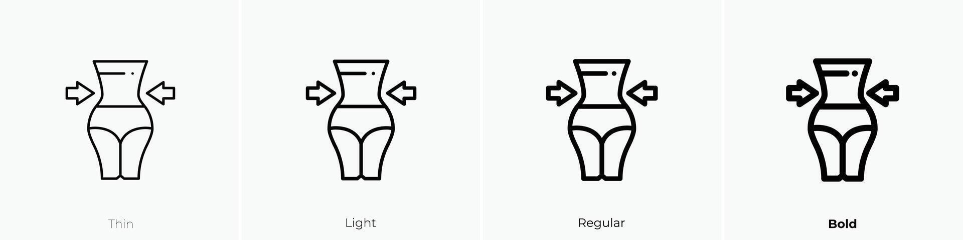 liposuction icon. Thin, Light, Regular And Bold style design isolated on white background vector