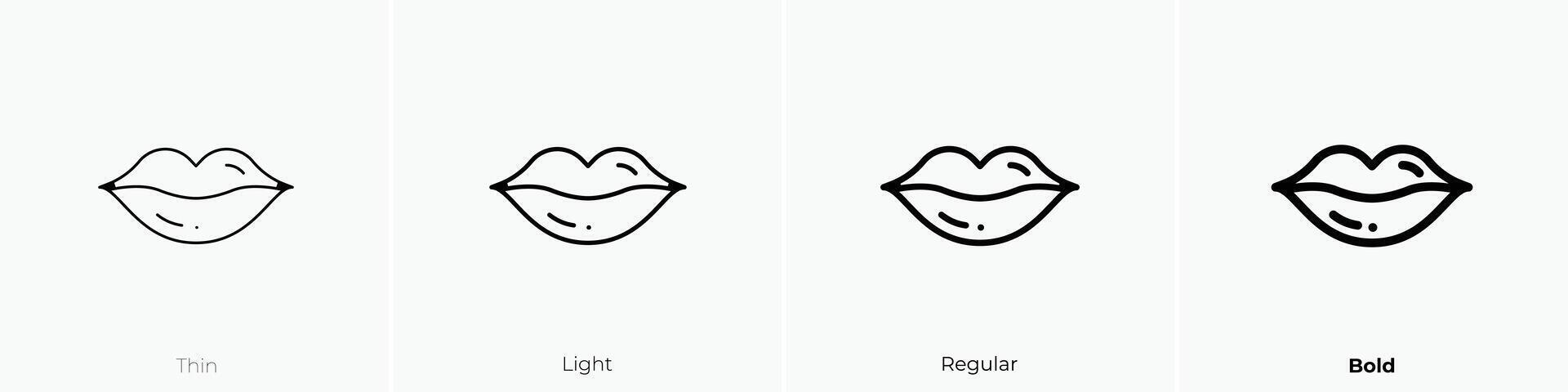 lips icon. Thin, Light, Regular And Bold style design isolated on white background vector