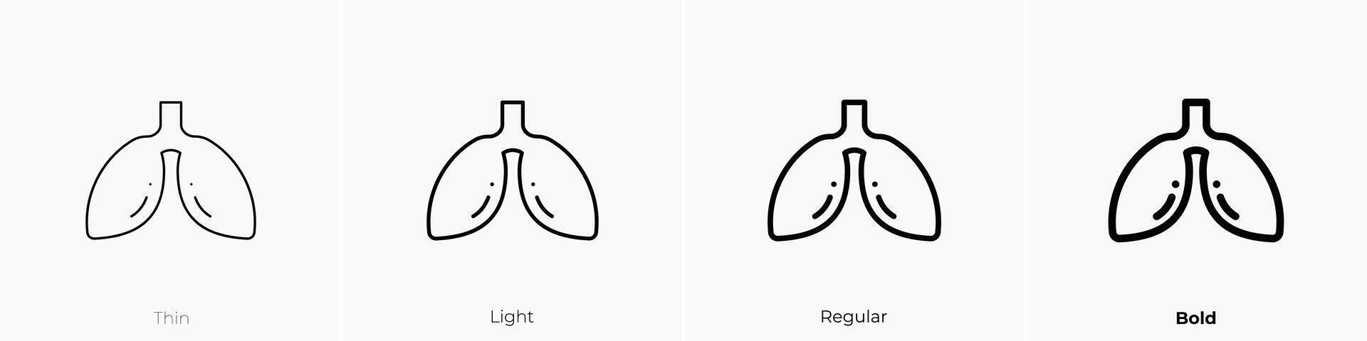 liver icon. Thin, Light, Regular And Bold style design isolated on white background vector