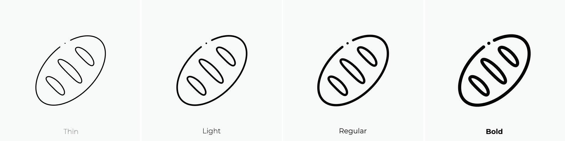 loaf icon. Thin, Light, Regular And Bold style design isolated on white background vector