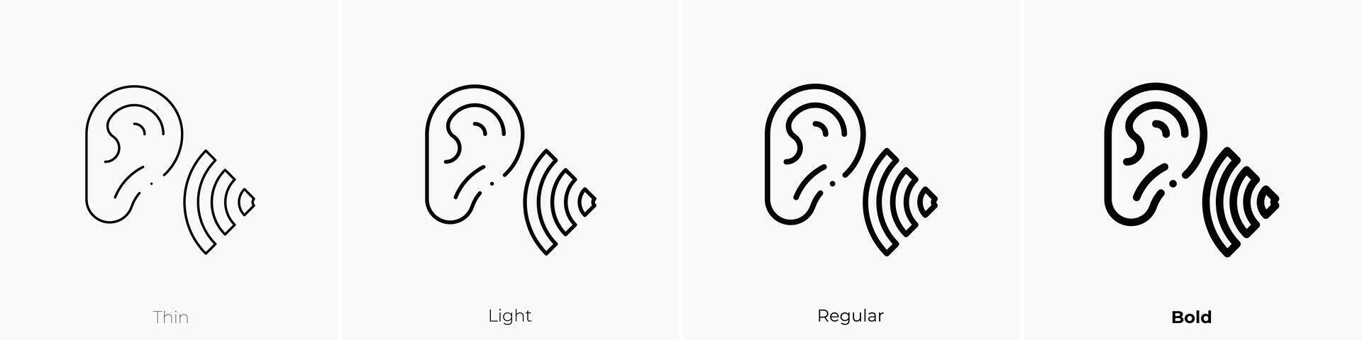 listen actively icon. Thin, Light, Regular And Bold style design isolated on white background vector