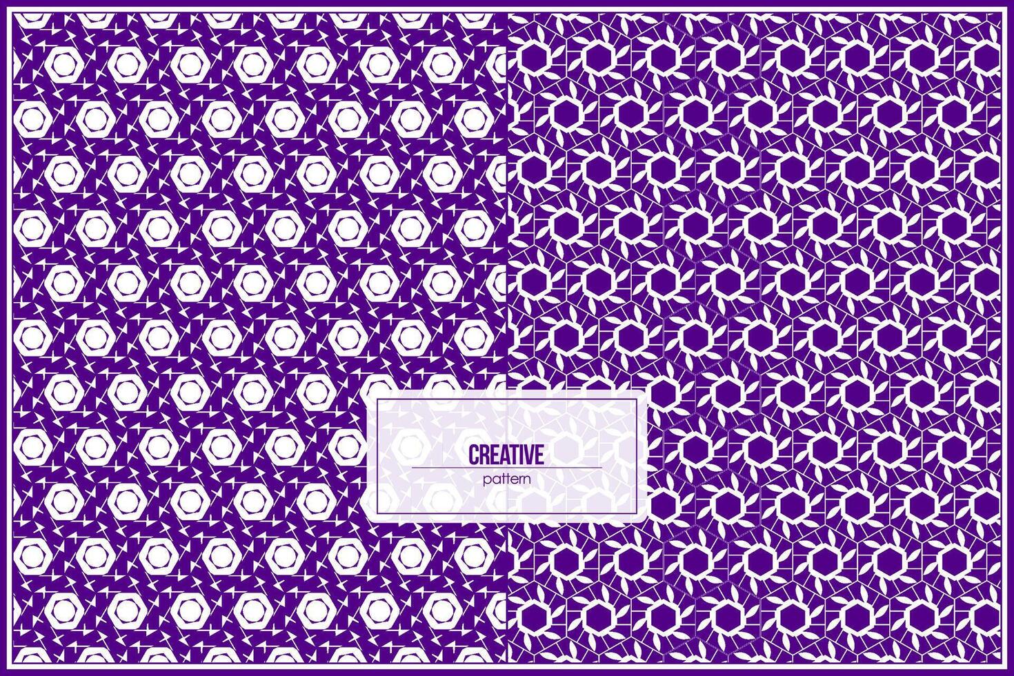 creative batik of abstract hexagon flowers with purple dominant color vector