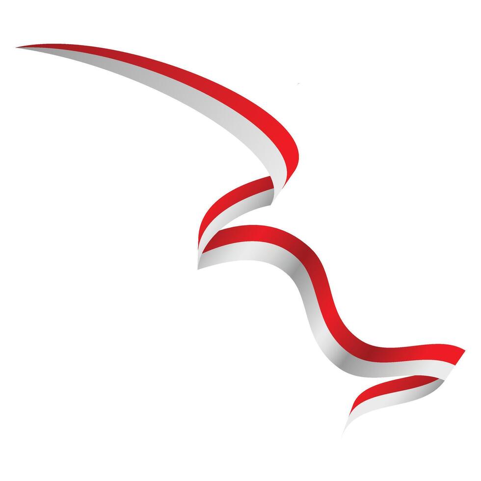 Indonesian Flag Ribbon Decoration vector