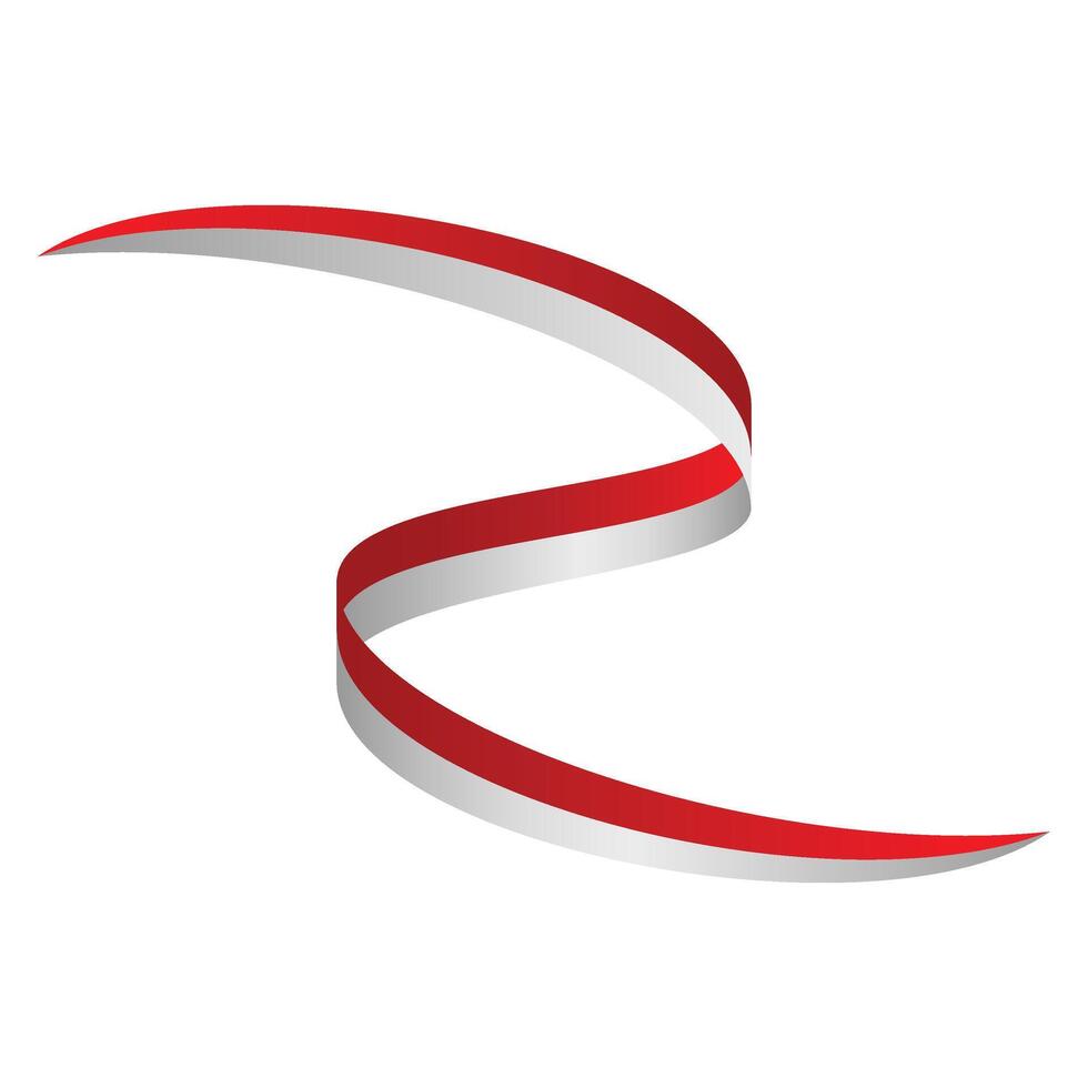 Indonesian Flag Ribbon Decoration vector